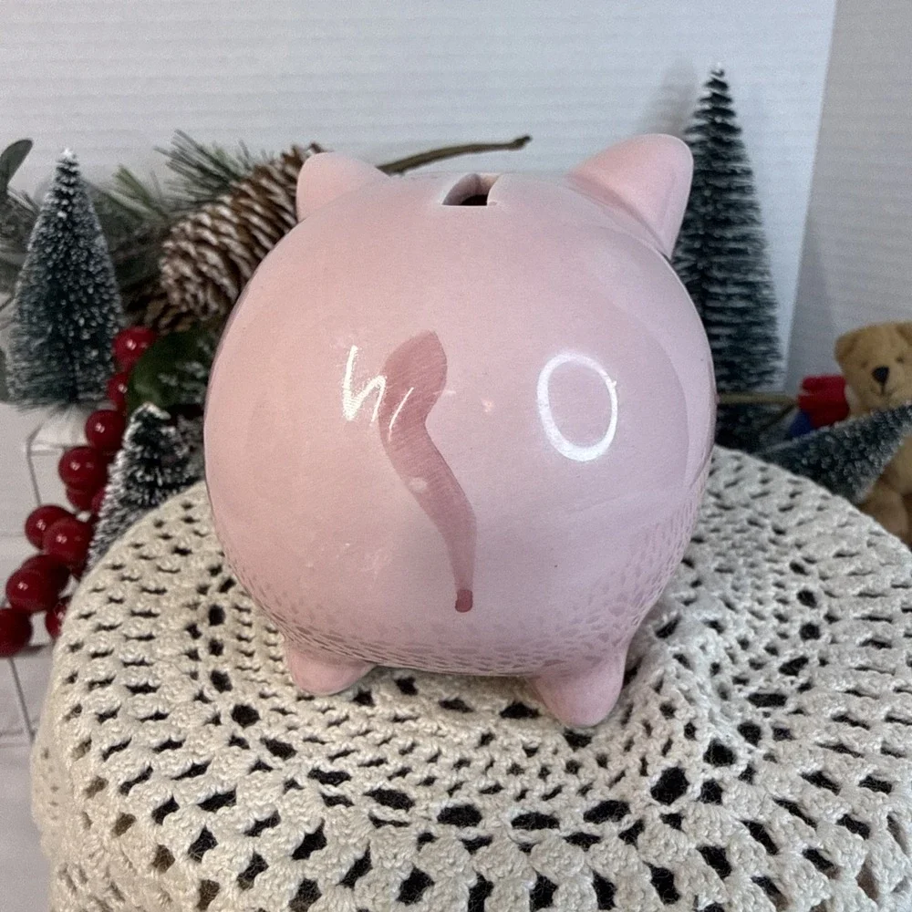 New York Vtg.Collectible Novelty Handpainted Souvenir Ceramic Pig Piggy Bank.